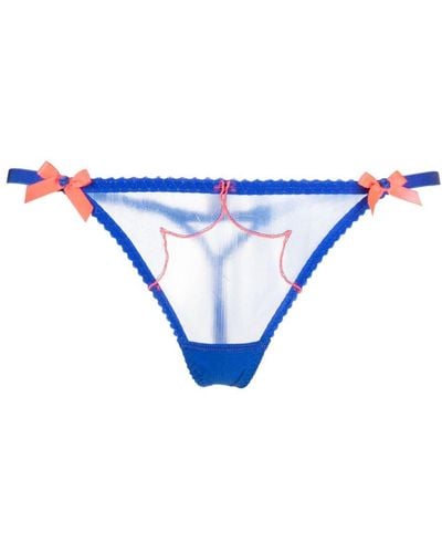 Agent Provocateur String Lorna à détail de nœud - Bleu