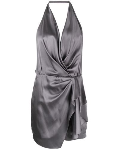 Michelle Mason Side Gathered-detail Dress - Grey