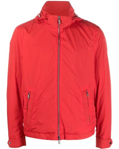 Moorer Long-sleeved Hooded Jacket - Red