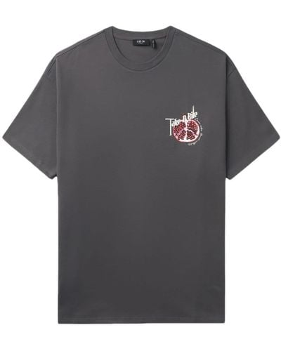 FIVE CM Pomegranate-print Cotton T-shirt - Grey