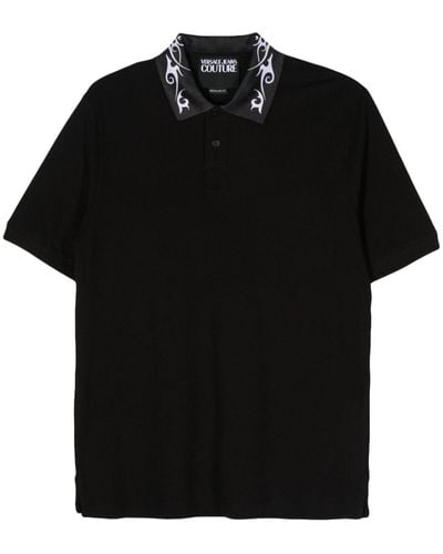 Versace Poloshirt mit Logo-Print - Schwarz