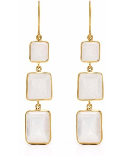 Pippa Small 18kt Yellow Gold First Frost Moonstone Earrings - Metallic