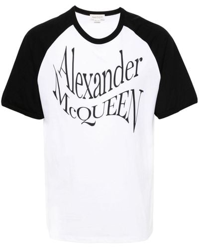 Alexander McQueen T-shirt Con Stampa Frontale - Black