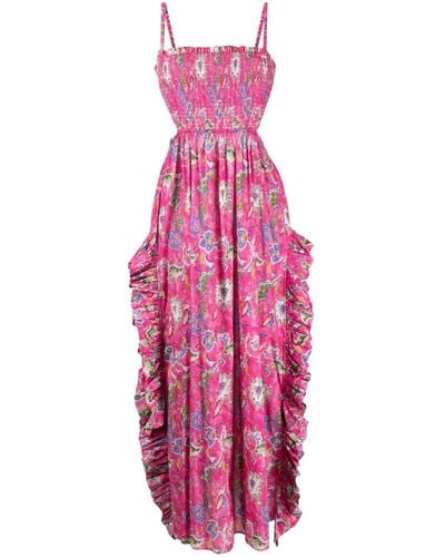 Caroline Constas Margo Floral Long Dress - Pink