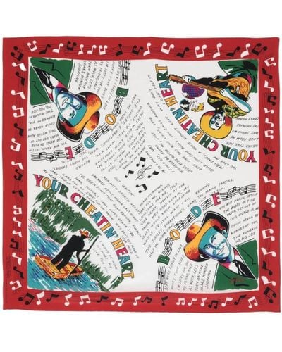 Bode Honky-tonk Silk Scarf - Red