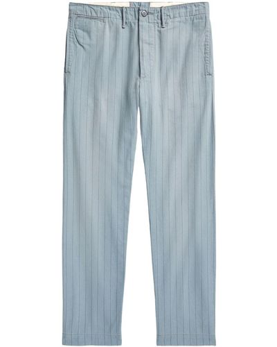 RRL Pinstriped Cotton Pants - Blue