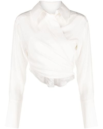 GAUGE81 Sabinas Silk Wrap Shirt - White