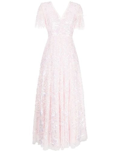 Needle & Thread スパンコールトリム イブニングドレス - ピンク