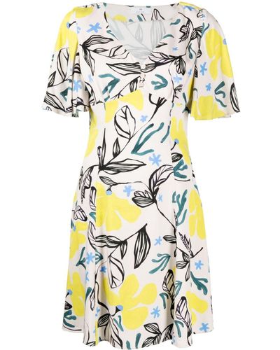 PS by Paul Smith Floral-print Flared Dress - White