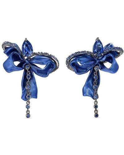Anabela Chan 18kt Gold Cupid's Bow Sapphire Earrings - Blue