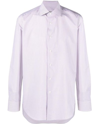 Canali Pinstripe-print Cotton Shirt - Multicolor