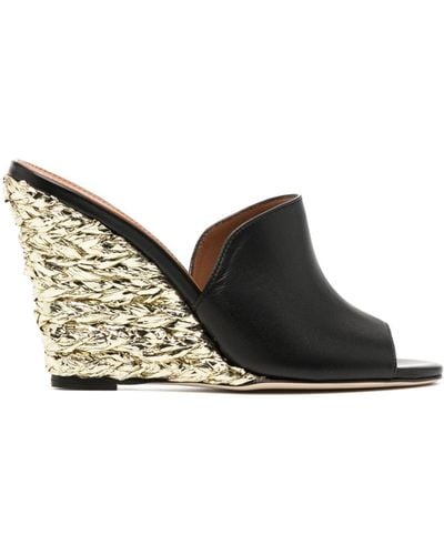 Paris Texas Deia 100mm leather mules - Braun