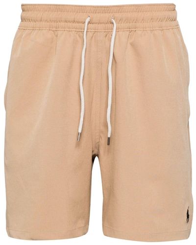 Polo Ralph Lauren Embroidered-logo Deck Shorts - Natural