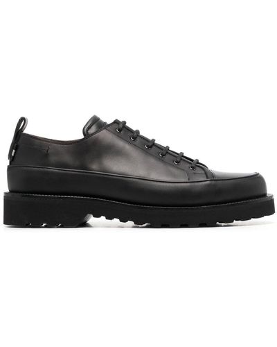 Bally Logo-debossed Leather Derby Shoes - Black