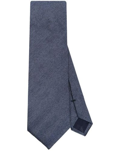 Corneliani Twill-weave Silk Tie - Blue