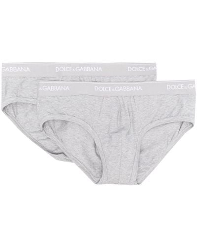 Dolce & Gabbana Set aus zwei Shorts mit Logo-Bund - Weiß