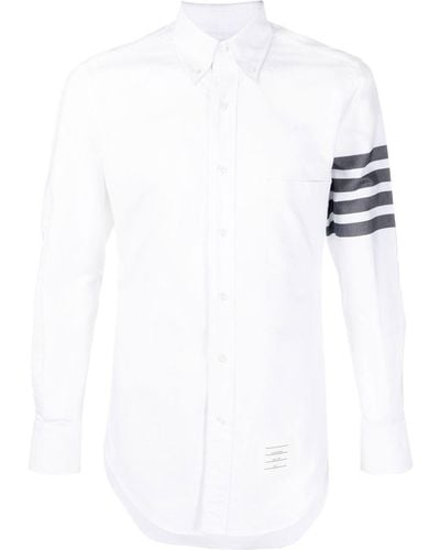 Thom Browne 4 Bar Stripe Cotton Shirt - White
