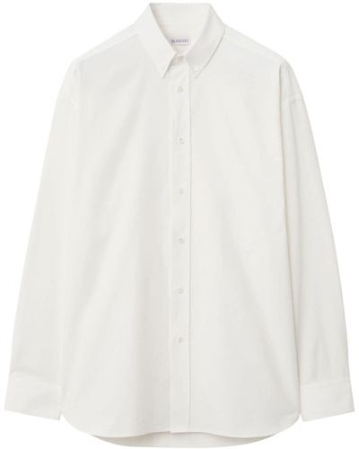 Burberry Equestrian Knight-embroidered Shirt - White