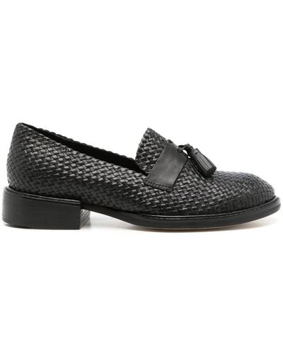 Sarah Chofakian Hockney Woven Loafers - Black