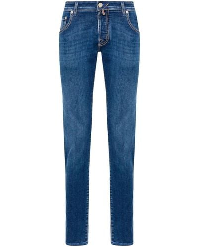 Jacob Cohen Halbhohe Nick Slim-Fit-Jeans - Blau