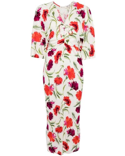 Diane von Furstenberg Valerie Floral-print Midi Dress - レッド