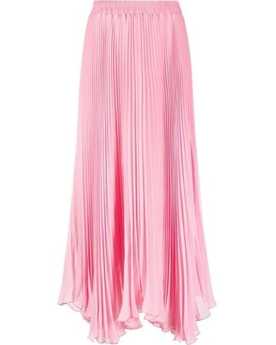Styland Asymmetric Pleated Skirt - Pink