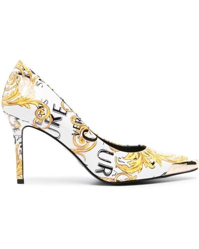 Versace Zapatos de tacón Scarlett con estampado Barocco - Metálico
