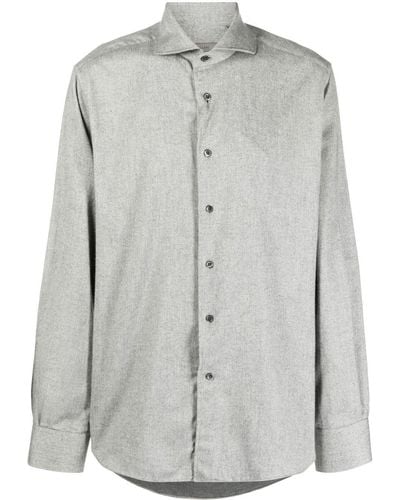 Corneliani Cutaway-collar Button-up Shirt - Gray
