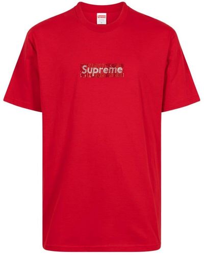 Supreme T-shirt con logo x Swarovski - Rosso
