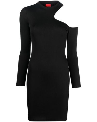 HUGO Cut-out Long-sleeve Dress - Black