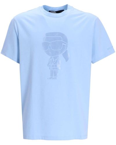 Karl Lagerfeld T-Shirt mit "K/Ikonik"-Print - Blau