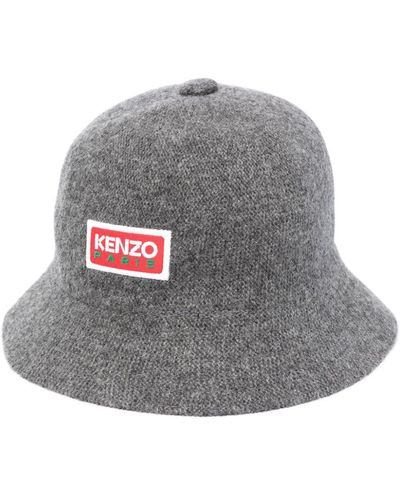 KENZO Logo-print Bucket Hat - Grey