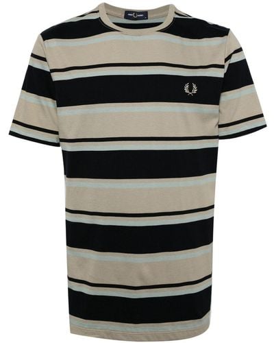 Fred Perry Embroidered-logo Cotton T-shirt - Zwart