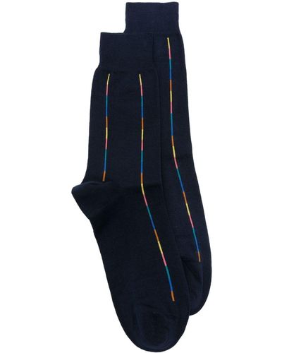 Paul Smith Artist Stripe Cotton Blend Socks - Blue