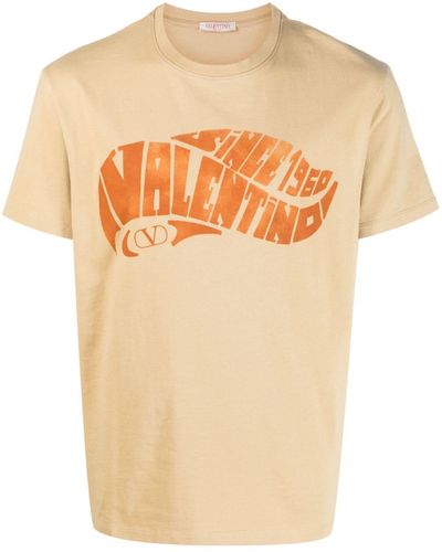 Valentino Garavani Surf Printed Cotton T-shirt - Orange