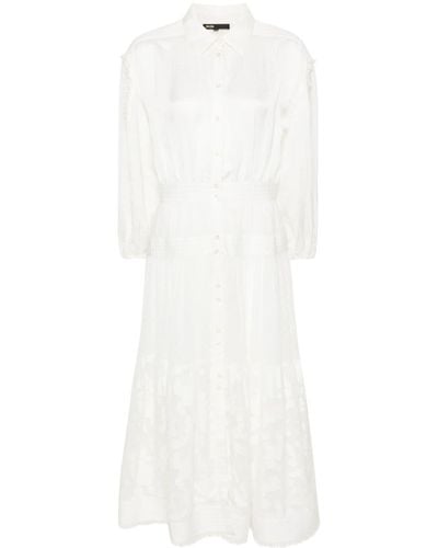 Maje Contrast-Panel Maxi Dress - White