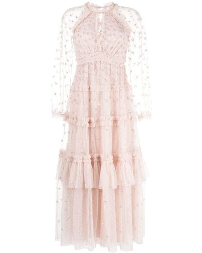 Needle & Thread Blossom スパンコールトリム イブニングドレス - ピンク