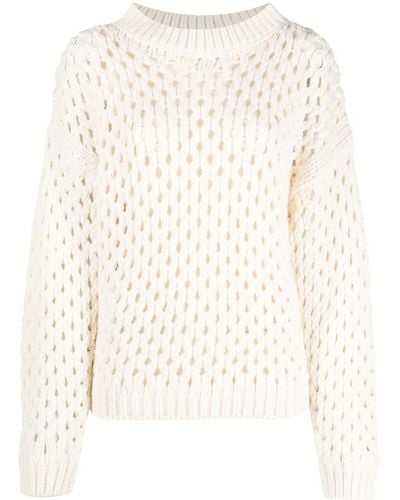 Alysi Open-knit Crew Neck Sweater - Natural