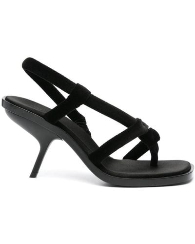 Ferragamo 85mm Velvet Sandals - Black