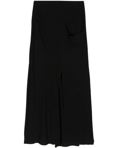 Yohji Yamamoto A-line Midi Skirt - Zwart