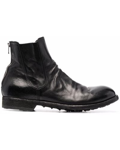 Officine Creative Polished-leather Ankle Boots - Black