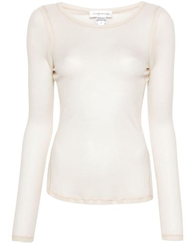 Victoria Beckham Meliertes Lyocell-T-Shirt - Weiß