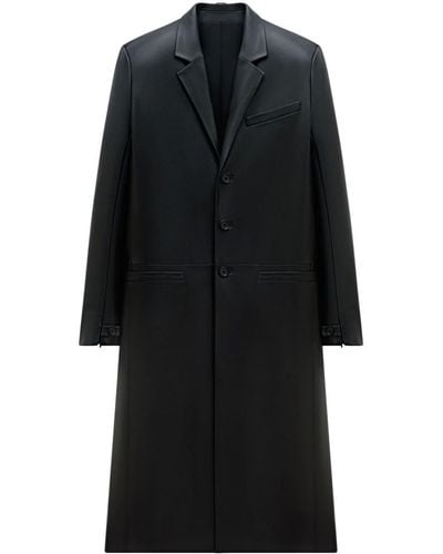 Courreges Zip-sleeve Leather Tailored Coat - Black