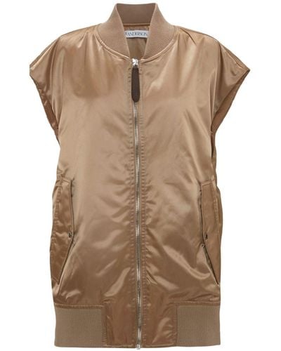 JW Anderson Chaleco bomber liso - Marrón