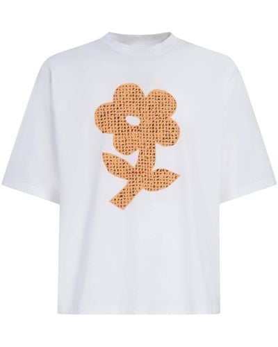 Marni T-shirt en coton à fleurs - Blanc