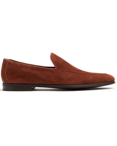 Magnanni Almond-toe Suede Loafers - Brown