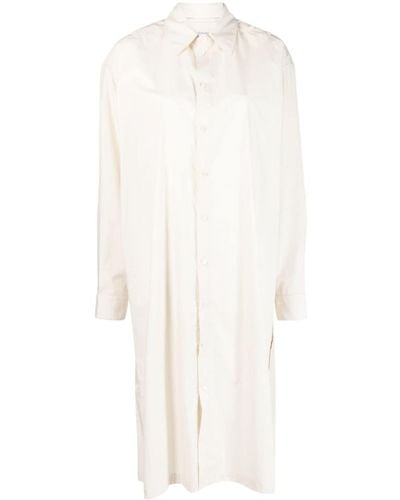 Lemaire Robe-chemise en coton à manches longues - Blanc