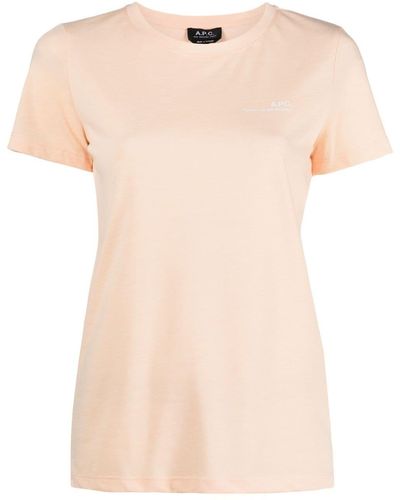 A.P.C. T-shirt con stampa - Arancione