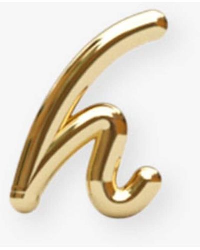 The Alkemistry 18kt Yellow Gold H Initial Stud Earring - Metallic