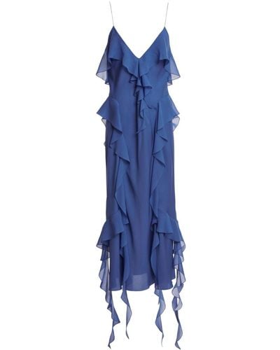 Khaite Maxi abito Pim con rouches - Blu